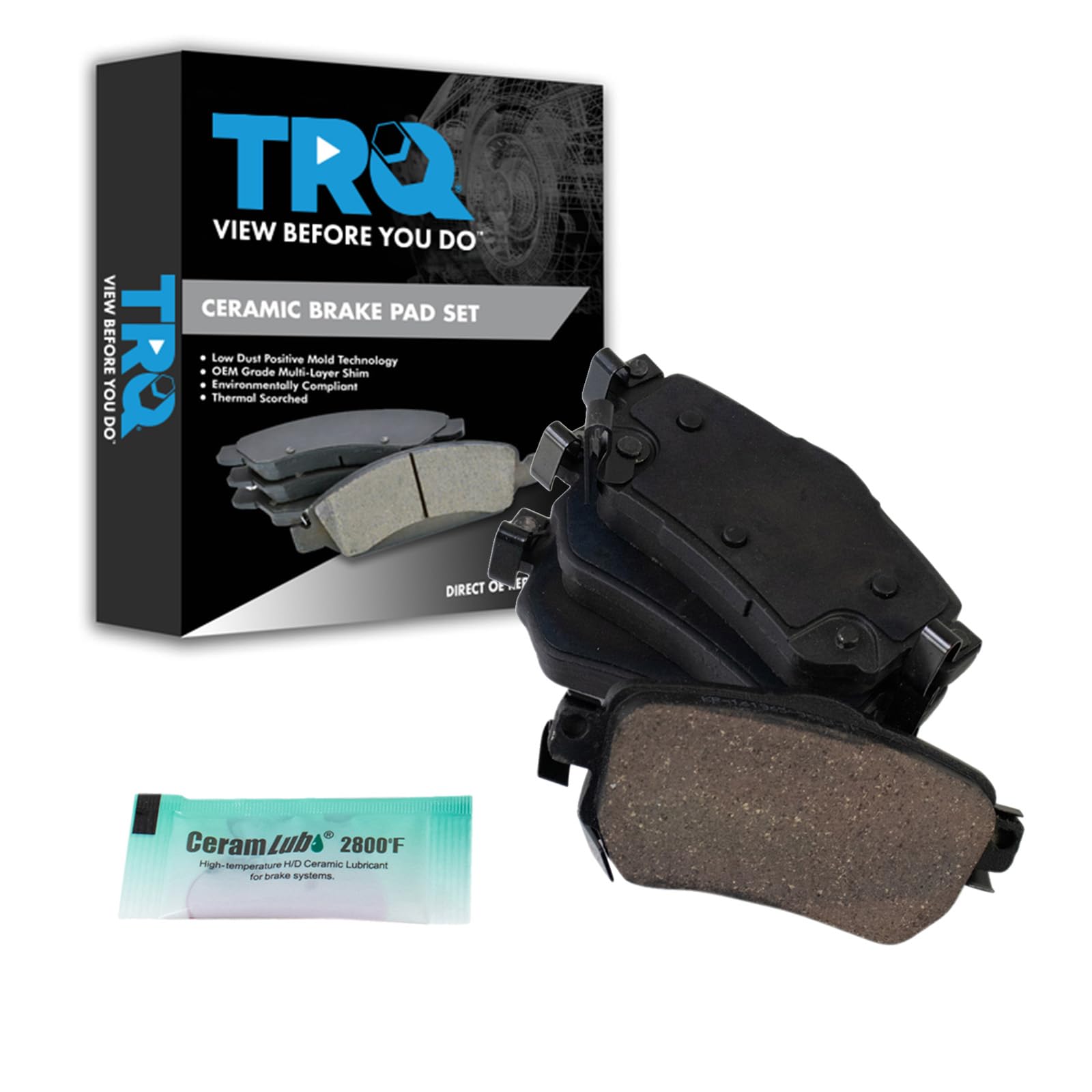 Amazon.com: TRQ Rear Ceramic Brake Pad Set Includes Contact Point